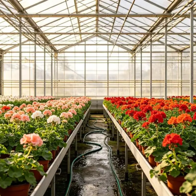 Invernadero de varios espacios para cultivo de flores